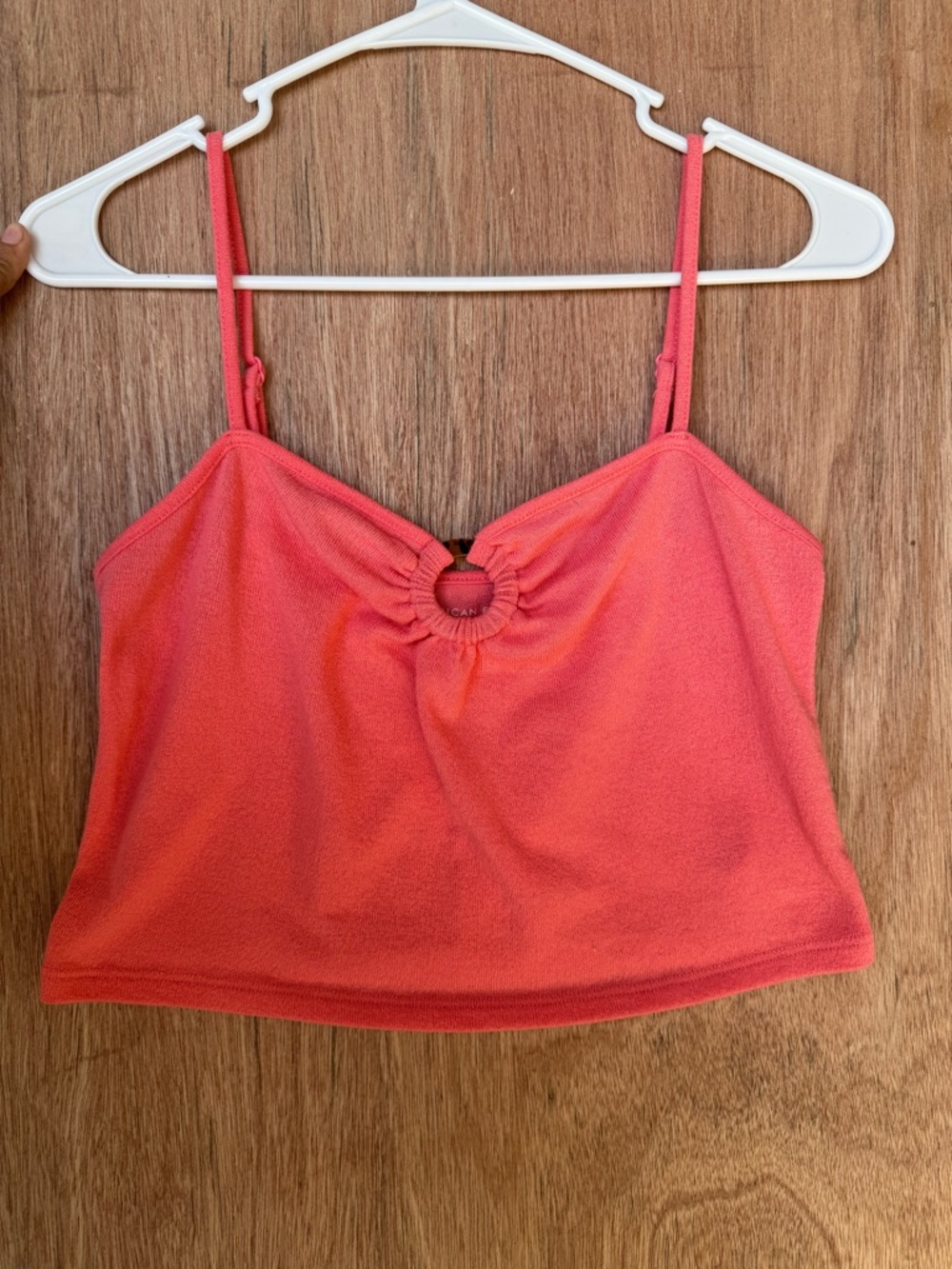 American Eagle Outfitters Coral Ring-Detail Spaghetti Strap Crop Tank